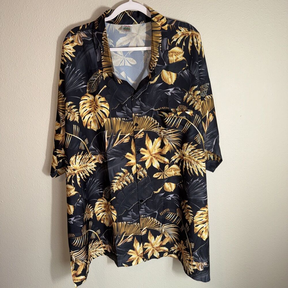 Happy Bay Men’s Hawaiian Shirt Black Floral